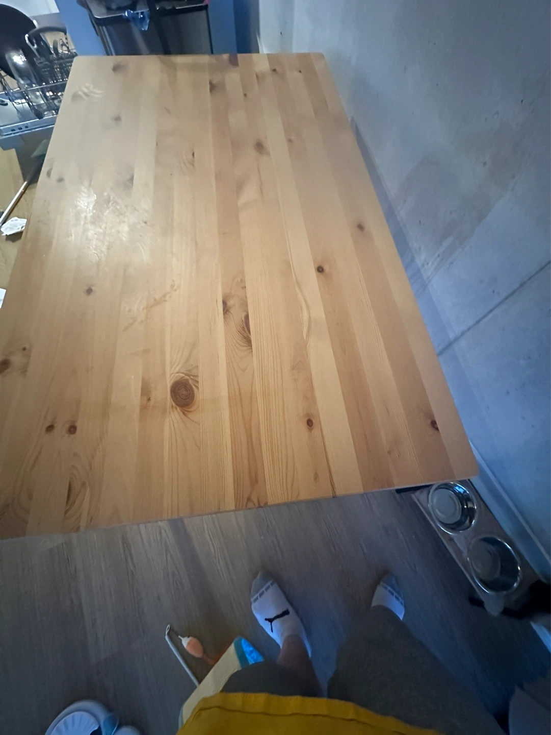 IKEA Wooden Dining Table with Red Legs - photo 3