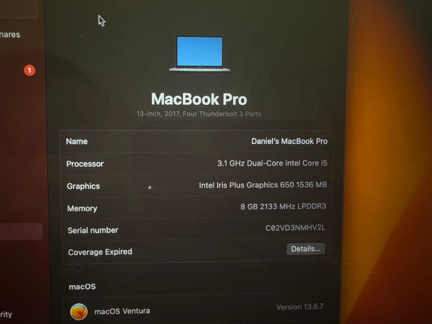 Apple MacBook Pro 13-inch (2017) 2.3GHz Intel Core i5 8GB RAM - photo 2