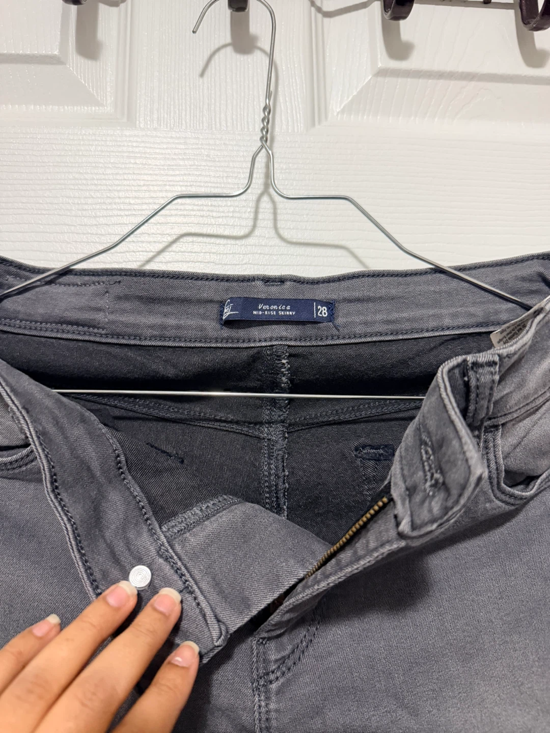 Mid-Rise Skinny Jeans Size 28 Grey - photo 2