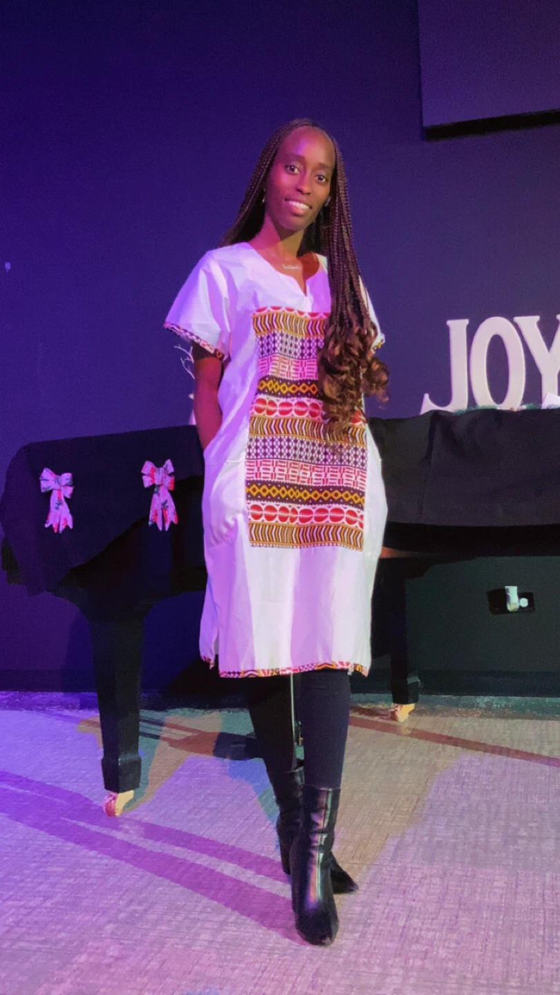 White African Print Tunic Dress