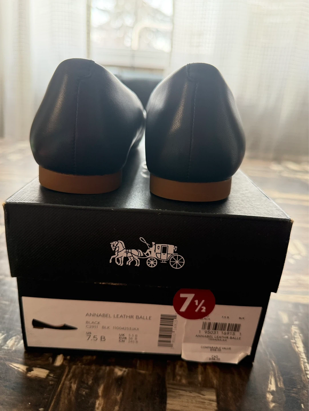 COACH Annabel Leather Ballet Flats Black Size 7.5 - photo 3