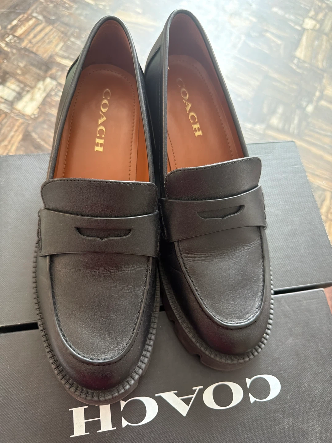 Coach Black Leather Loafer Shoes - photo 2