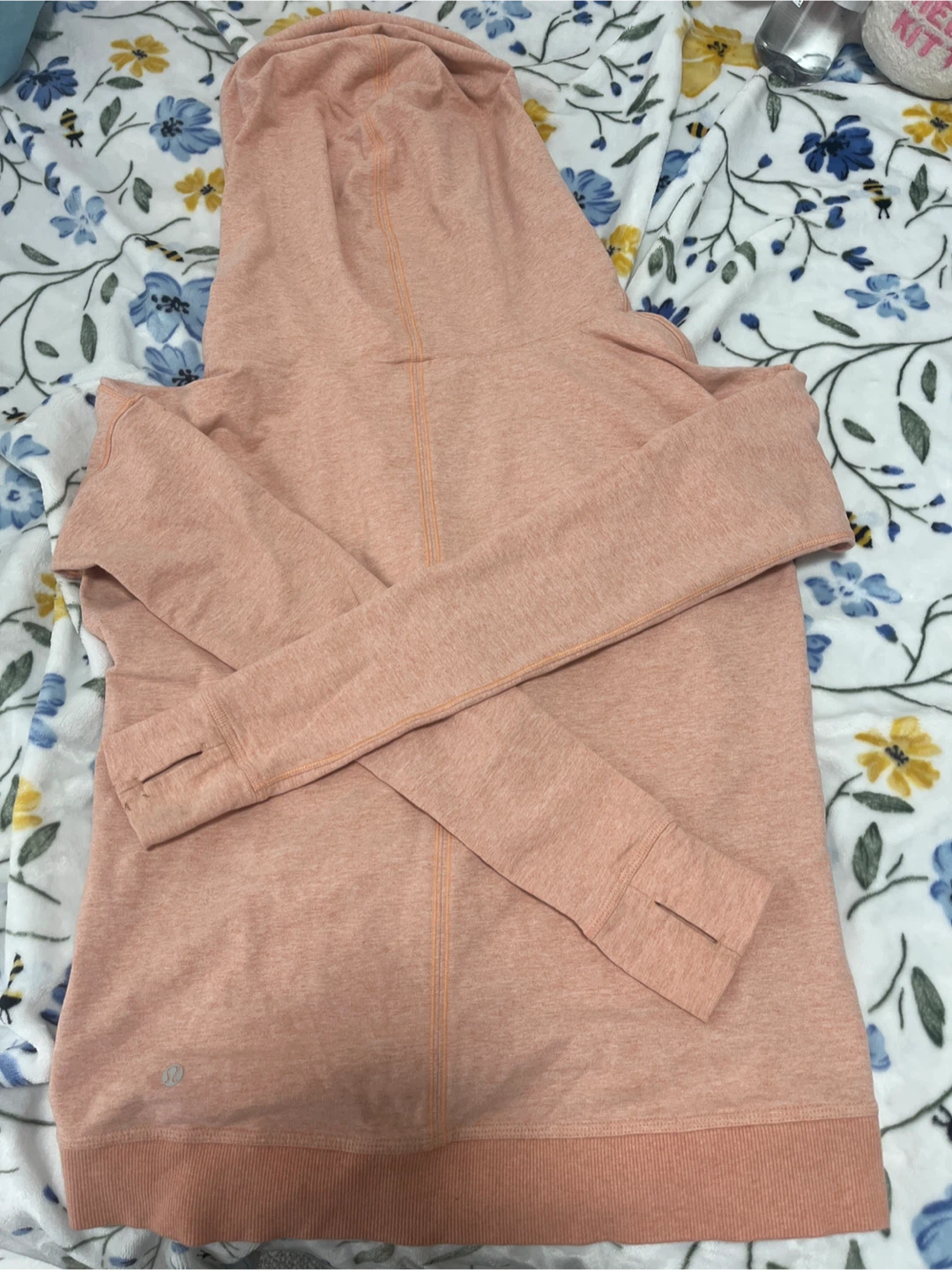 Lululemon Pink Heathered Hoodie with Thumbholes