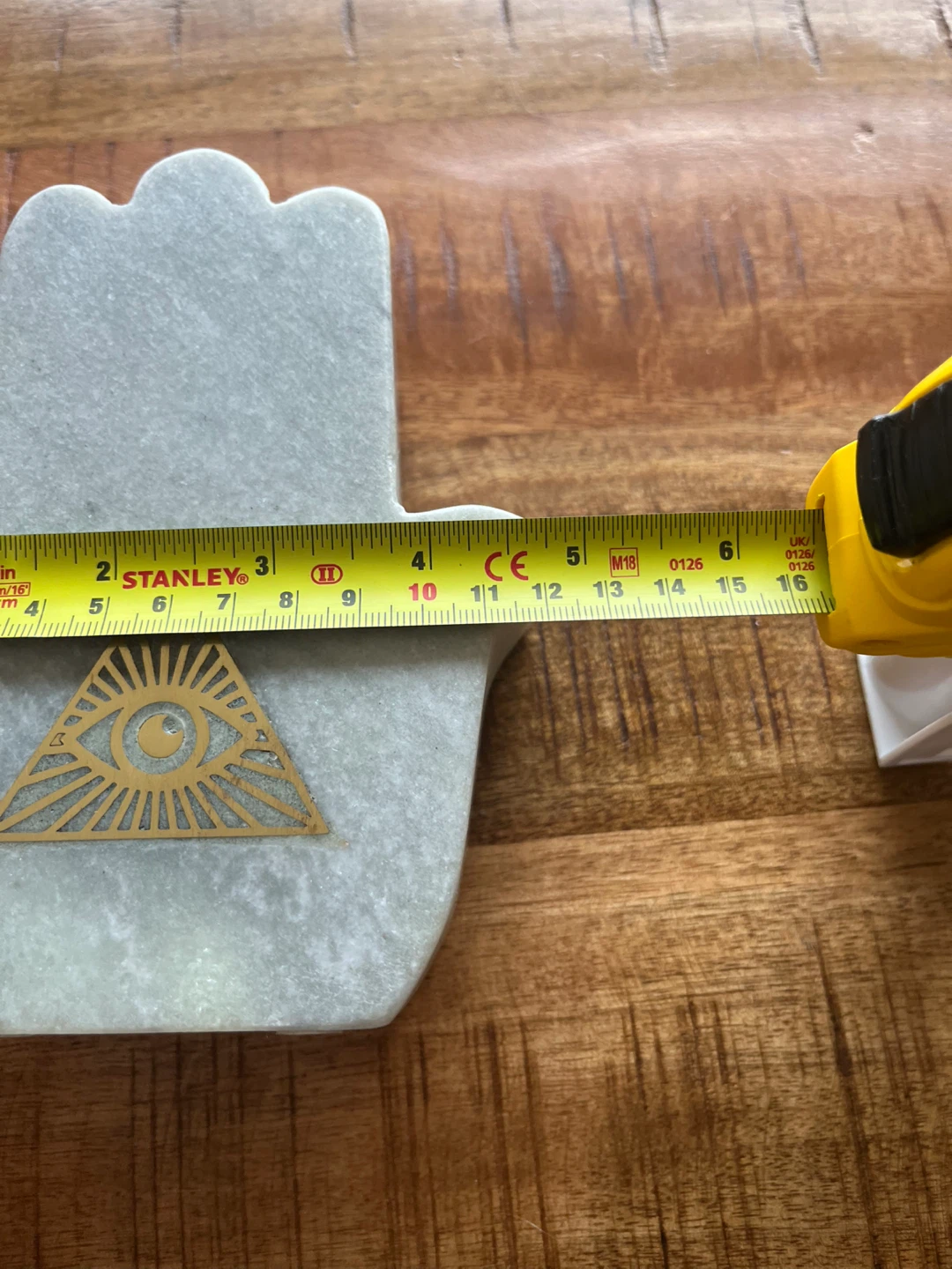 Marble Hamsa Hand with Eye of Providence Decor - photo 4