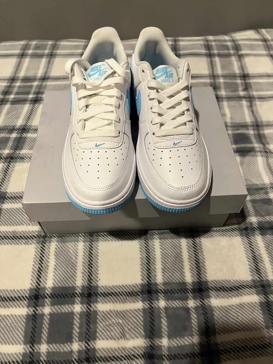 Nike Air Force 1 White/Light Blue Sneakers - photo 2
