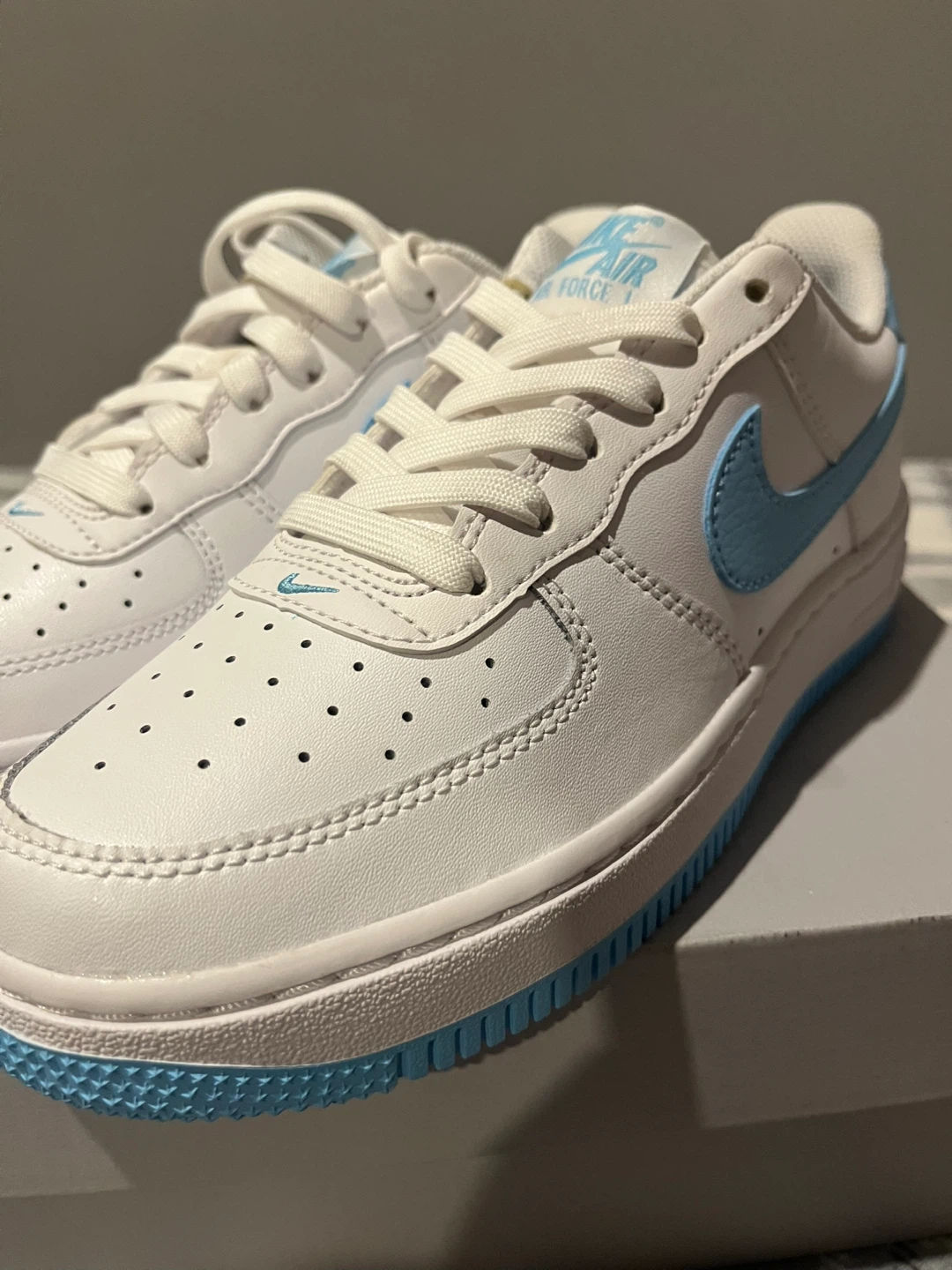 Nike Air Force 1 White/Light Blue Sneakers - photo 4