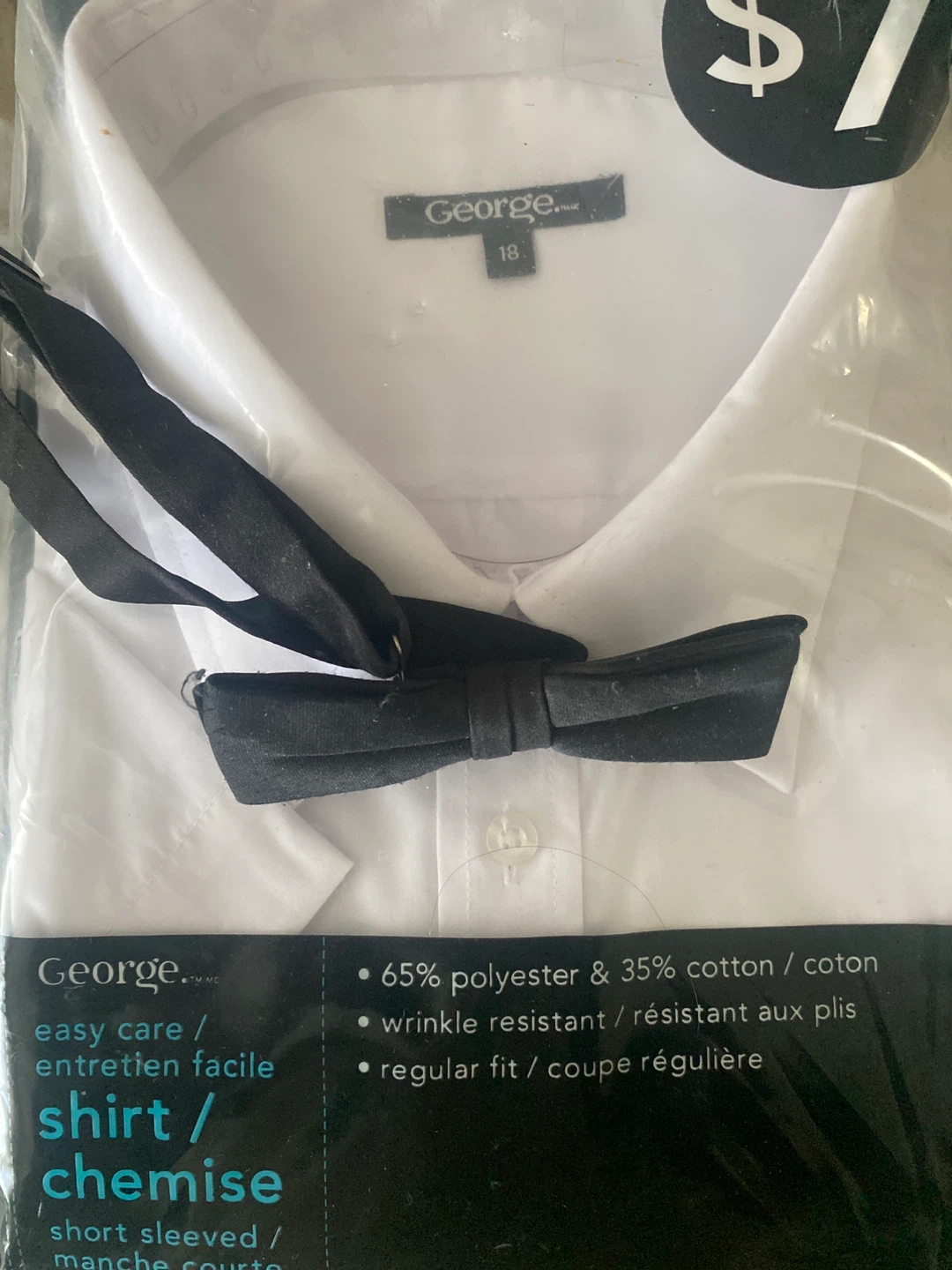 George Mens Dress Shirt & Bow Tie Set - White - photo 2