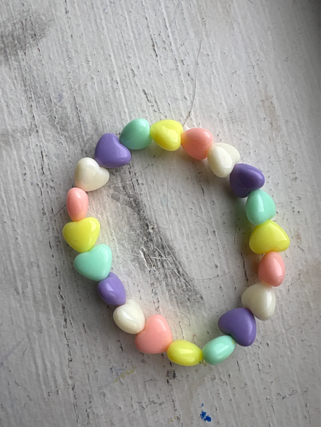 Pastel Heart Bead Bracelet