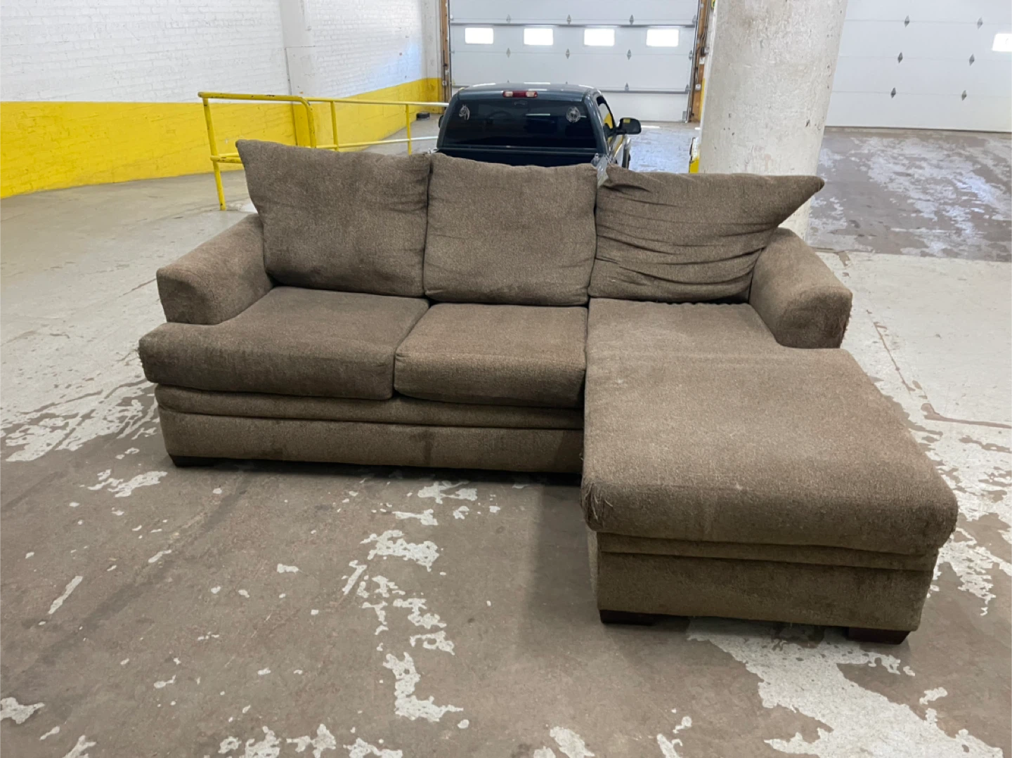 Brown Sectional Sofa with Chaise