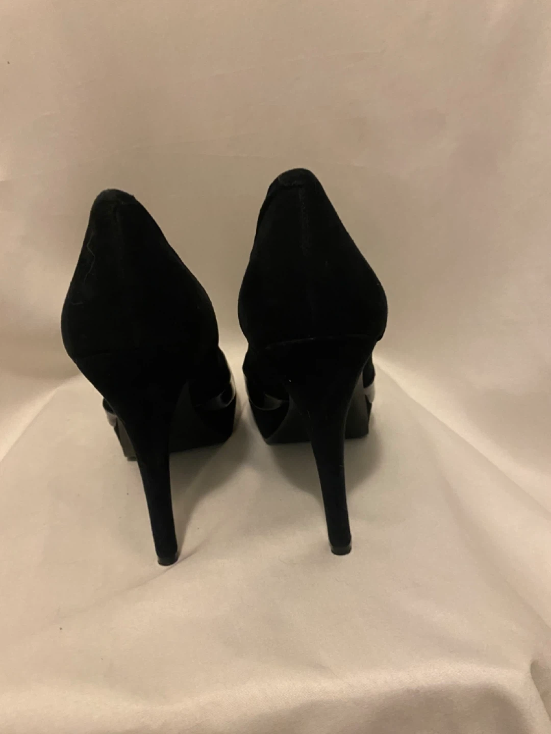 Black Peep-Toe Platform Heels - photo 2