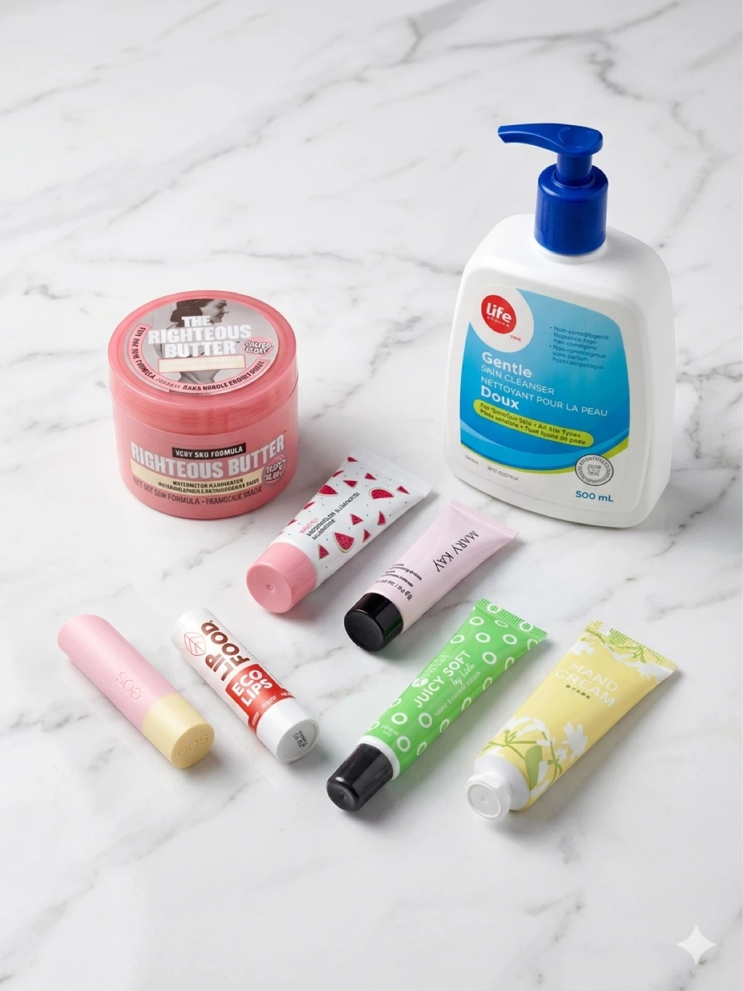 Soap Glory EOS Mary Kay 8pc Essentials Skin and Lip Care Bundle