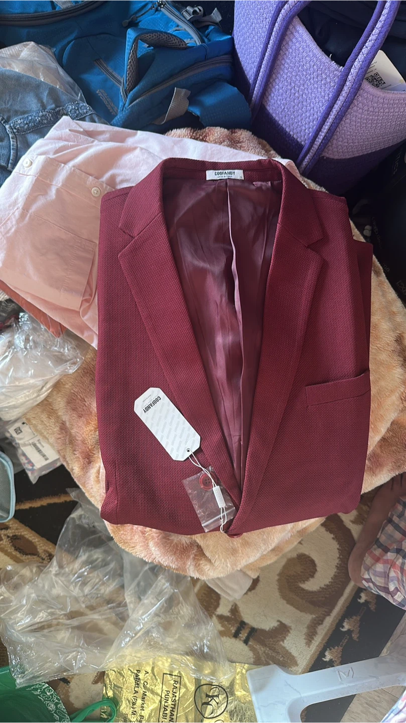 COOFANDY Burgundy Blazer
