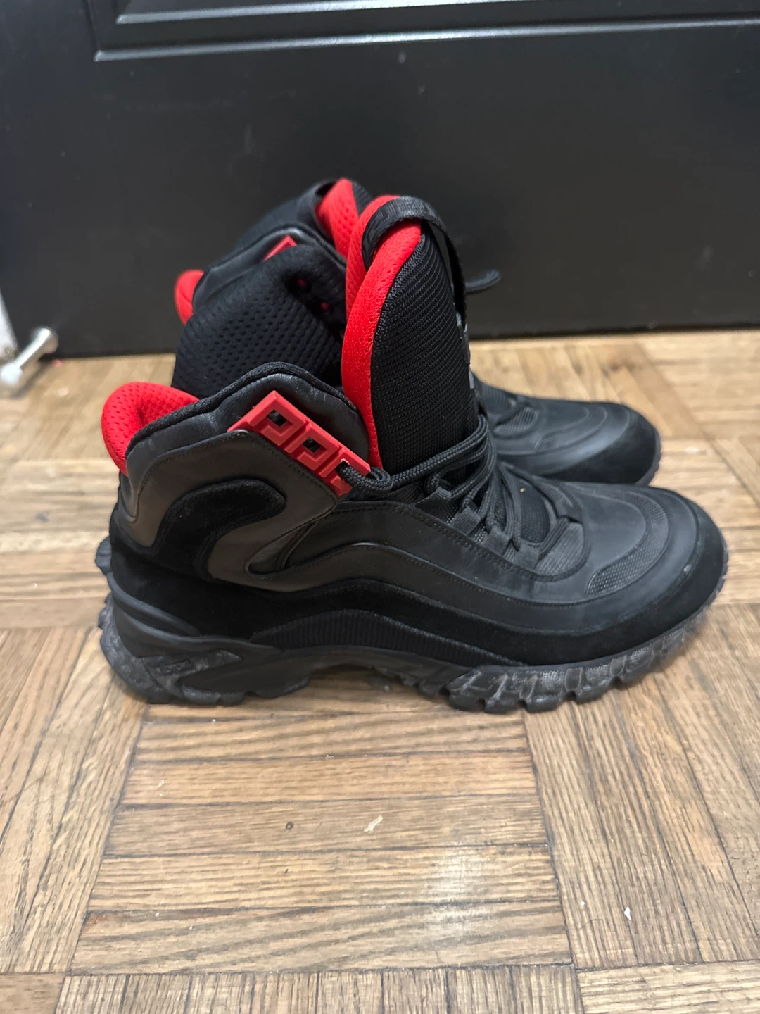 Versace Black & Red High-Top Sneakers - photo 3