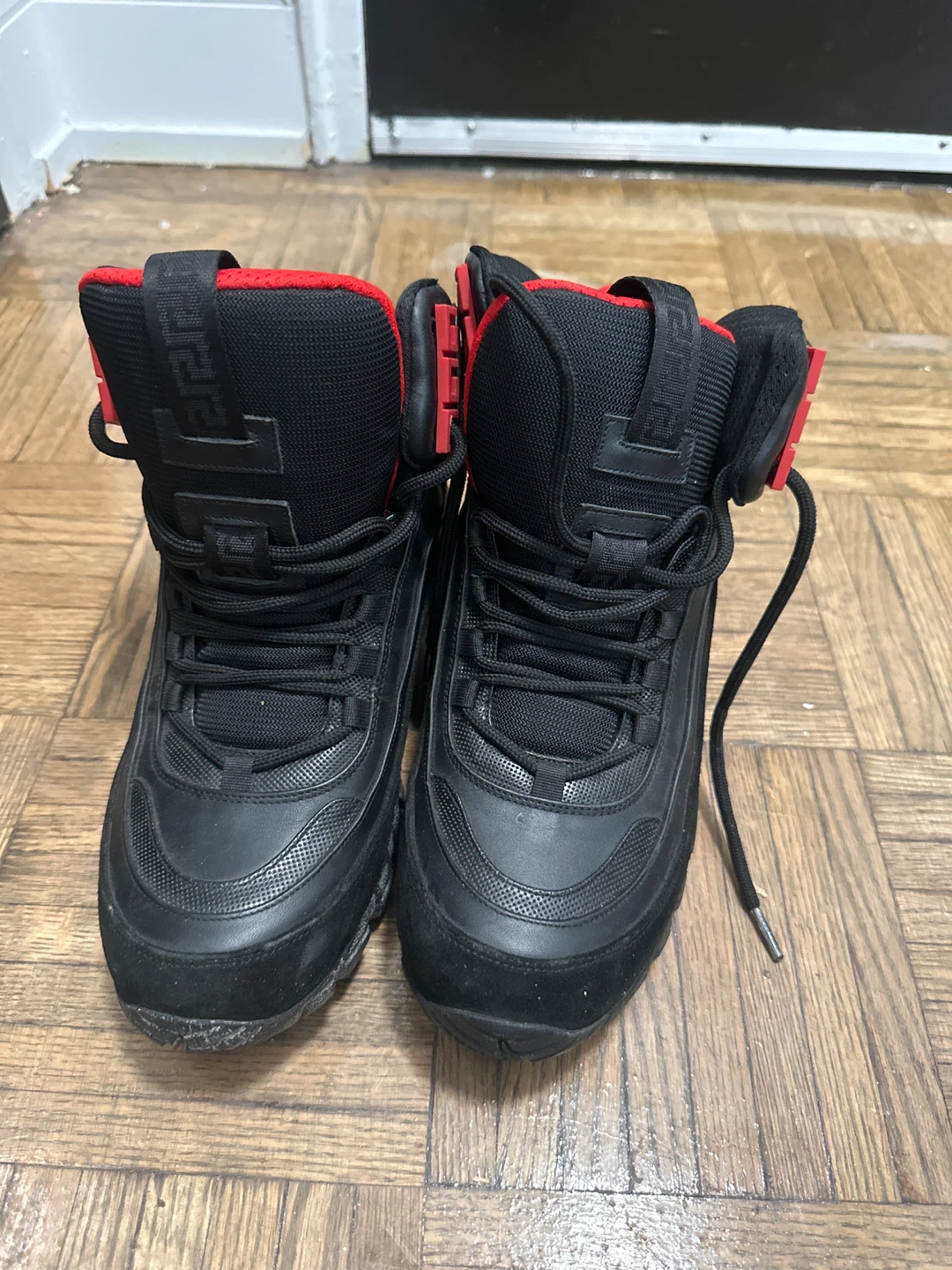 Versace Black & Red High-Top Sneakers - photo 2