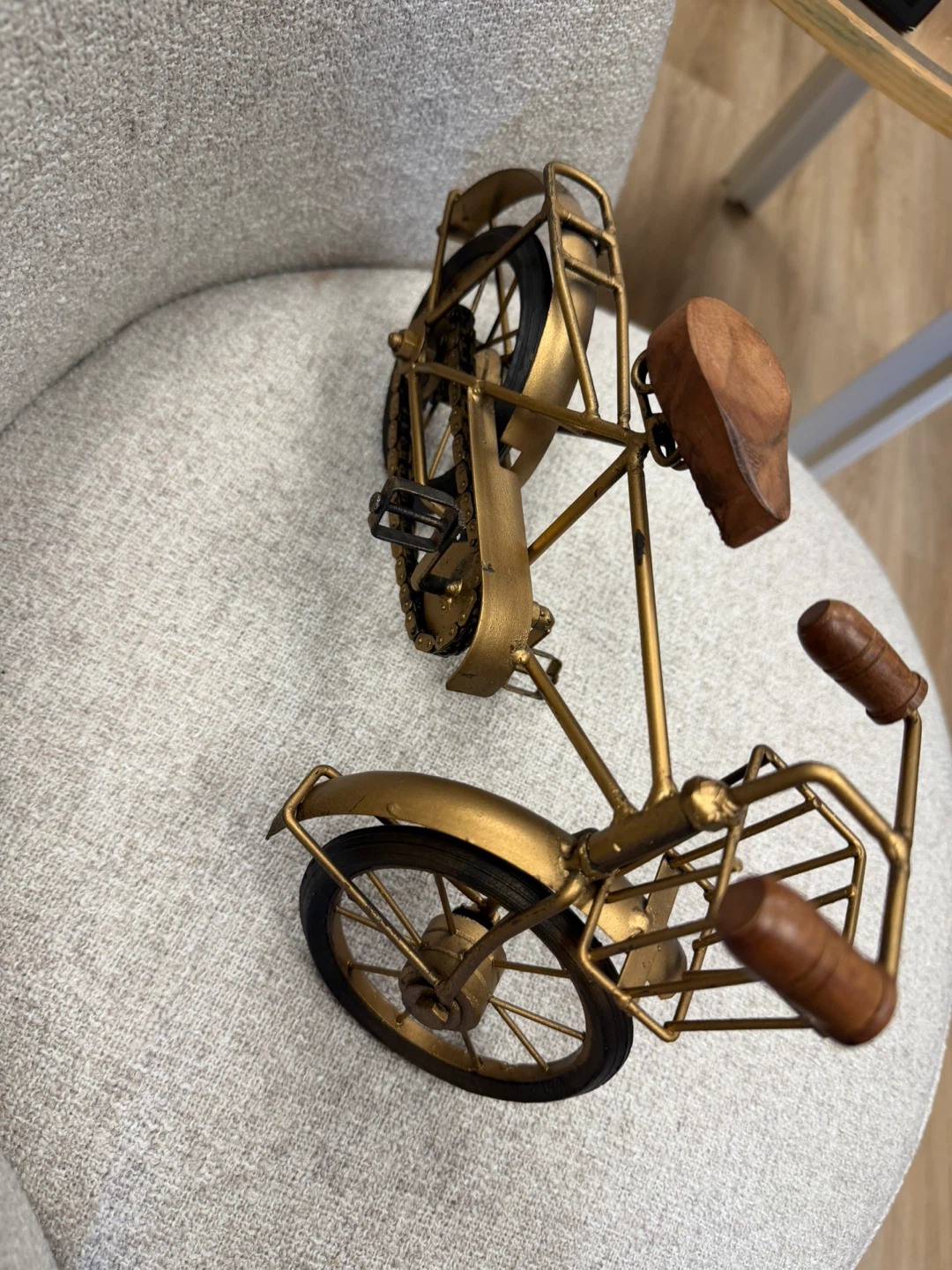 Decorative Metal Bicycle with Basket and Wood Accents - photo 2