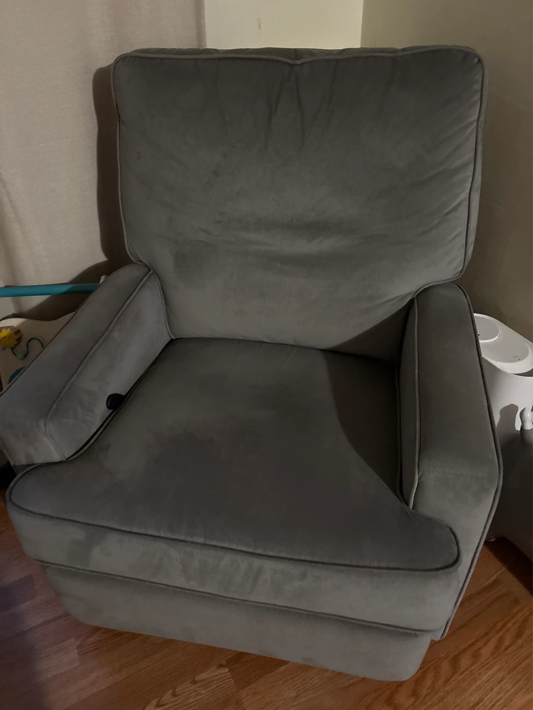 Gray Glider Chair with Ottoman - photo 3