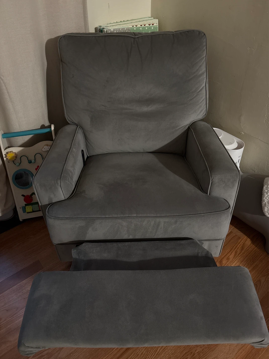 Gray Glider Chair with Ottoman - photo 2