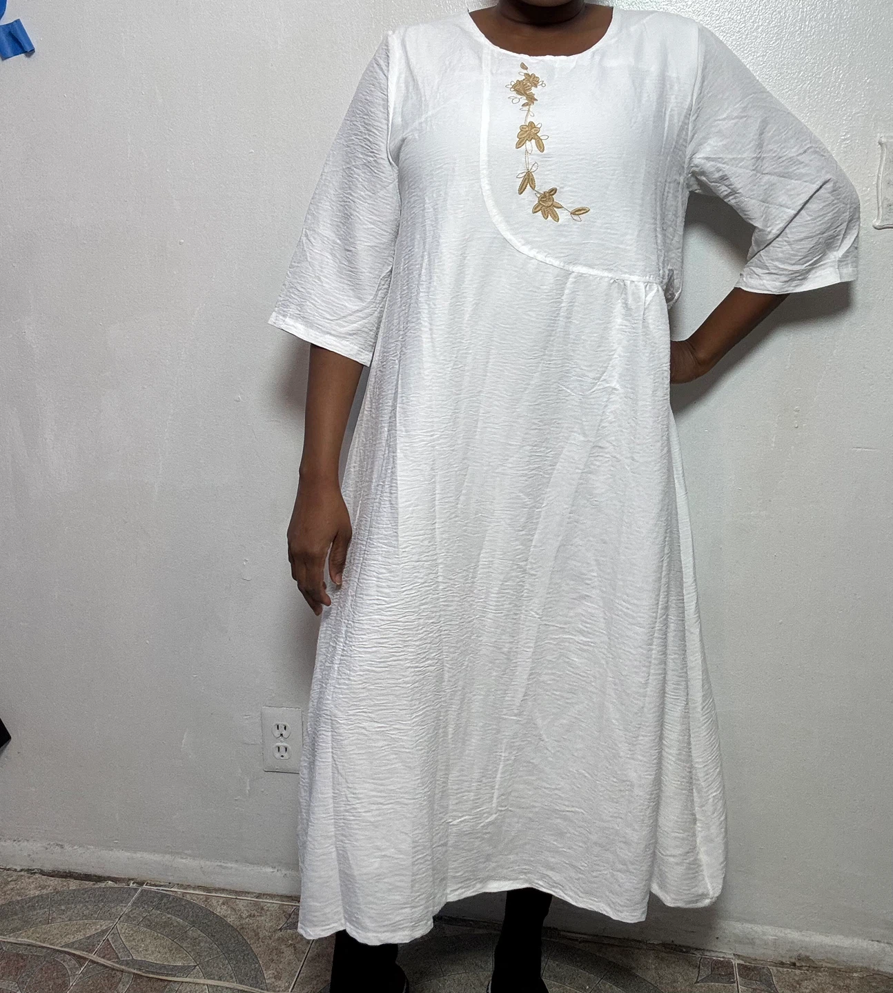 White Embroidered Maxi Dress - photo 4