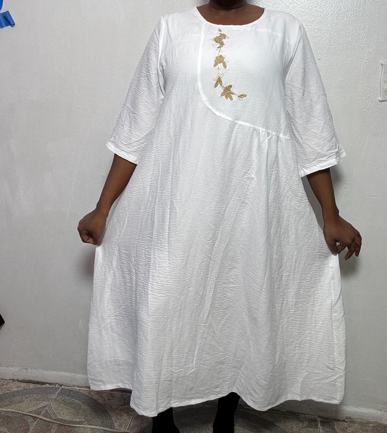 White Embroidered Maxi Dress - photo 2
