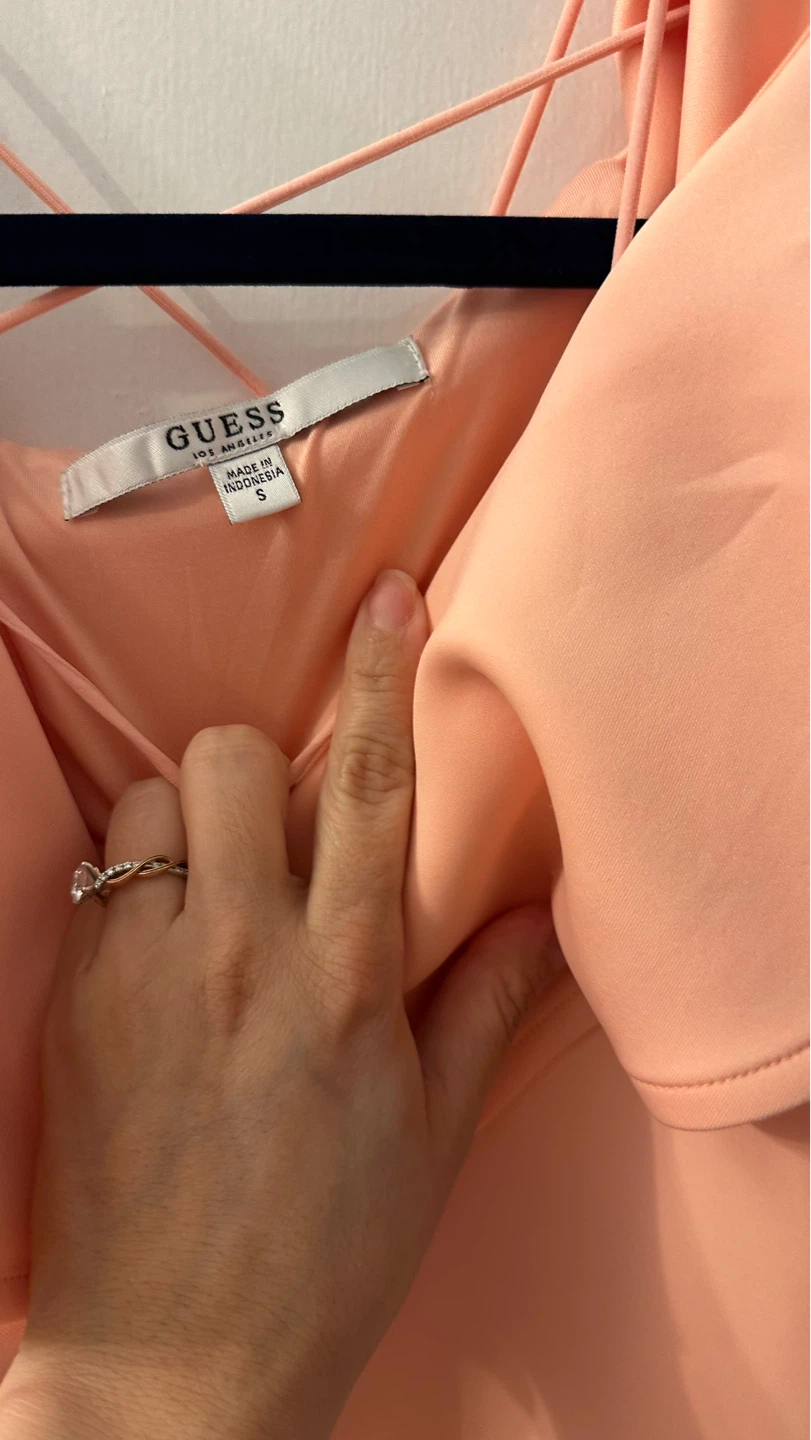Guess Peach Off-the-Shoulder Ruffle Dress Size S - photo 2