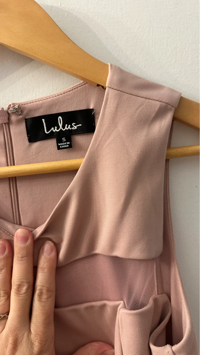 Lulus Pink Mesh Insert Fit and Flare Dress Size S - photo 2