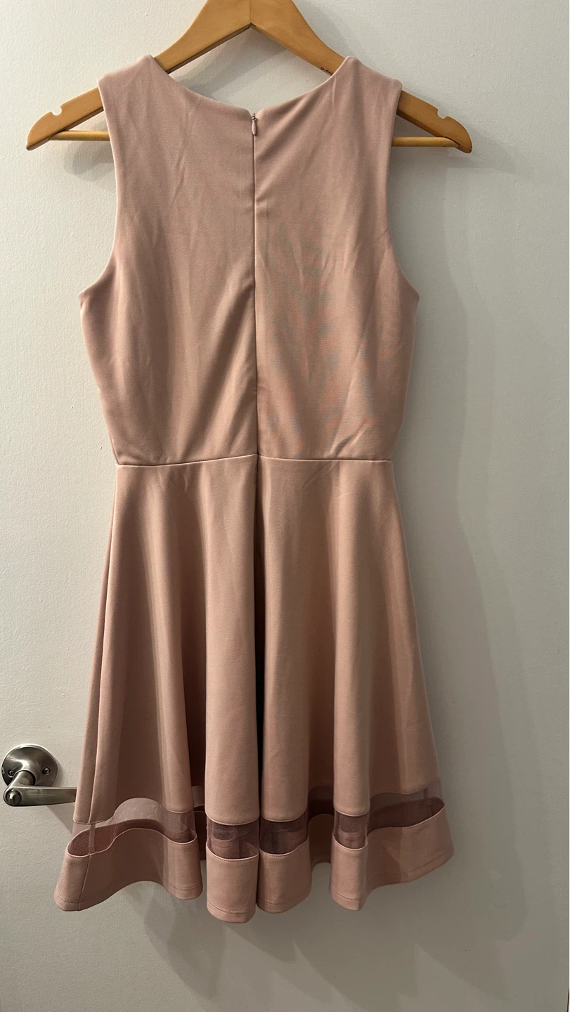 Lulus Pink Mesh Insert Fit and Flare Dress Size S - photo 3