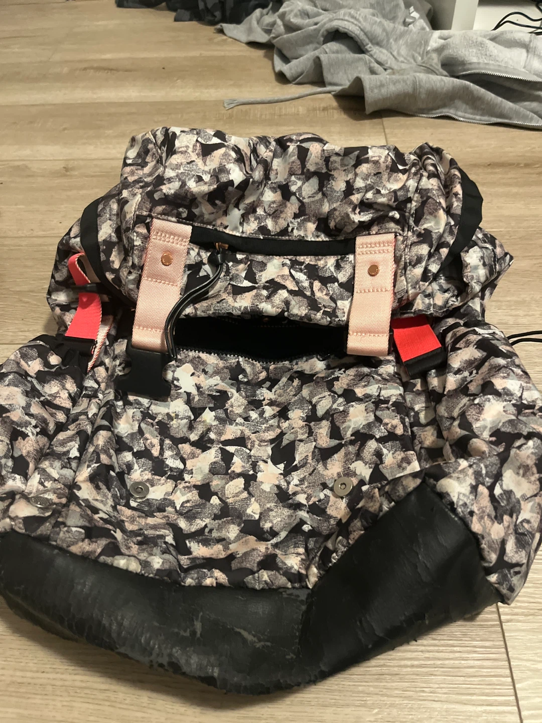 Printed Backpack with Black Trim