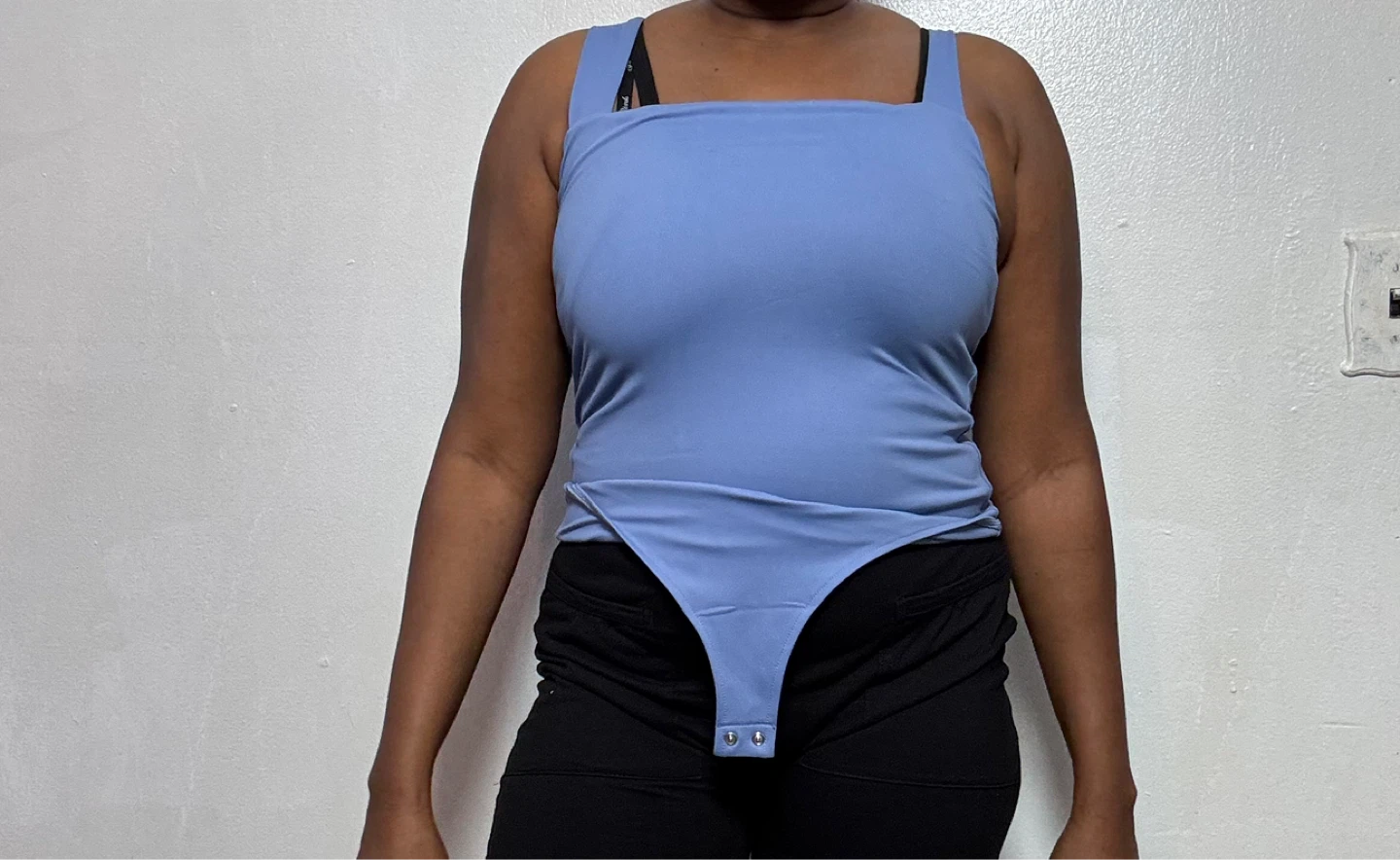Blue Square Neck Thong Bodysuit - photo 5
