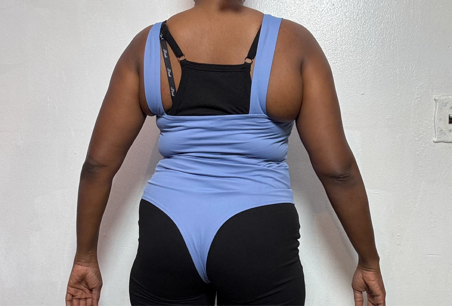 Blue Square Neck Thong Bodysuit - photo 4