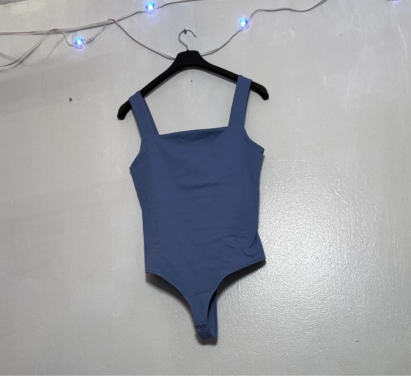Blue Square Neck Thong Bodysuit - photo 2