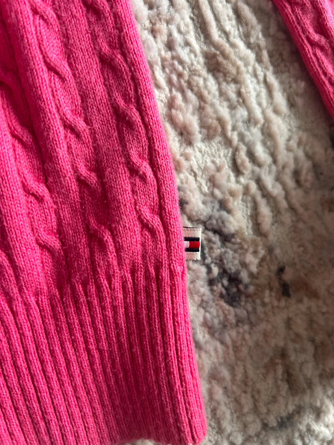 Tommy Pink cableknit sweater size medium , cotton blend - photo 5