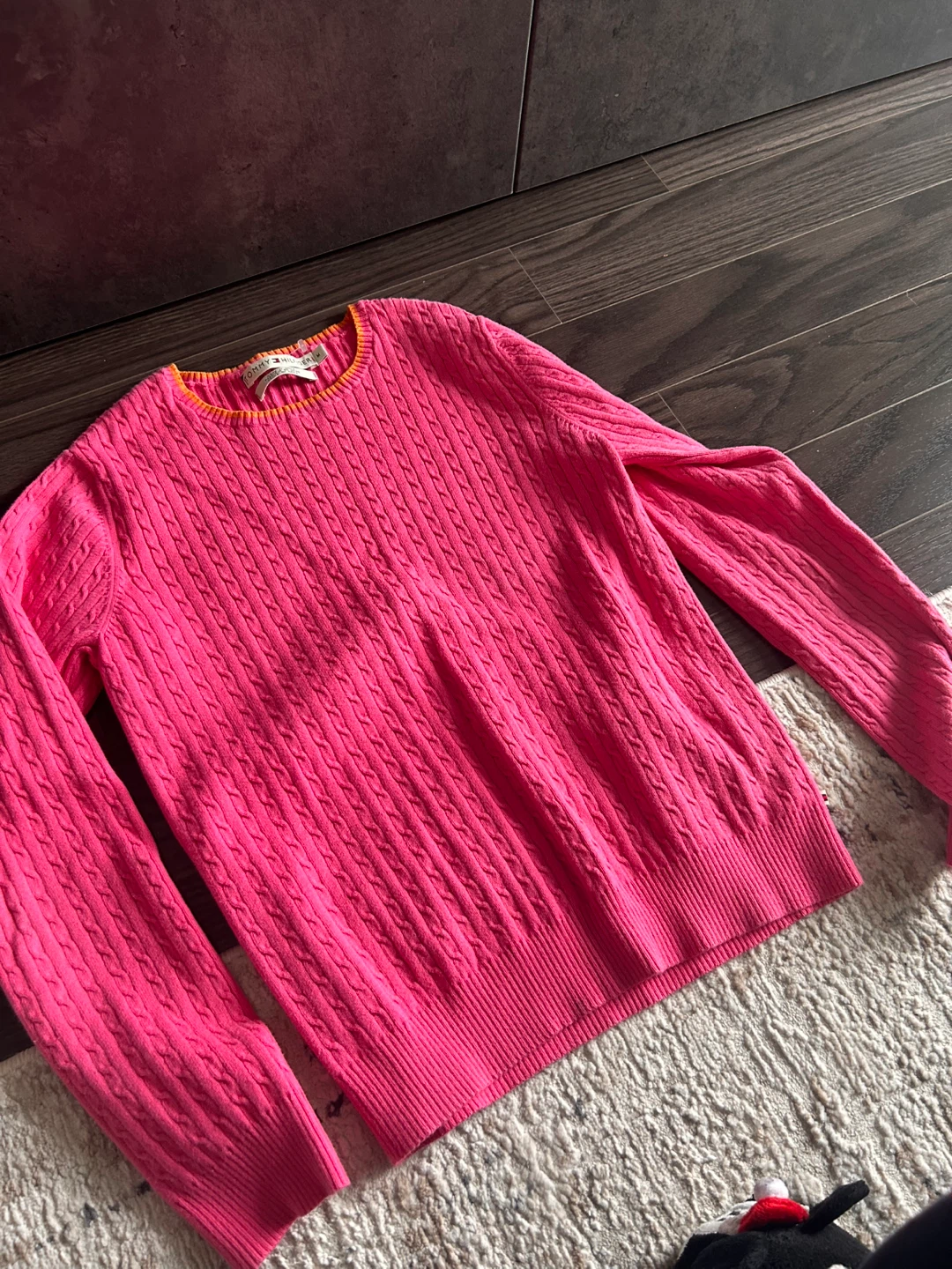 Tommy Pink cableknit sweater size medium , cotton blend - photo 2