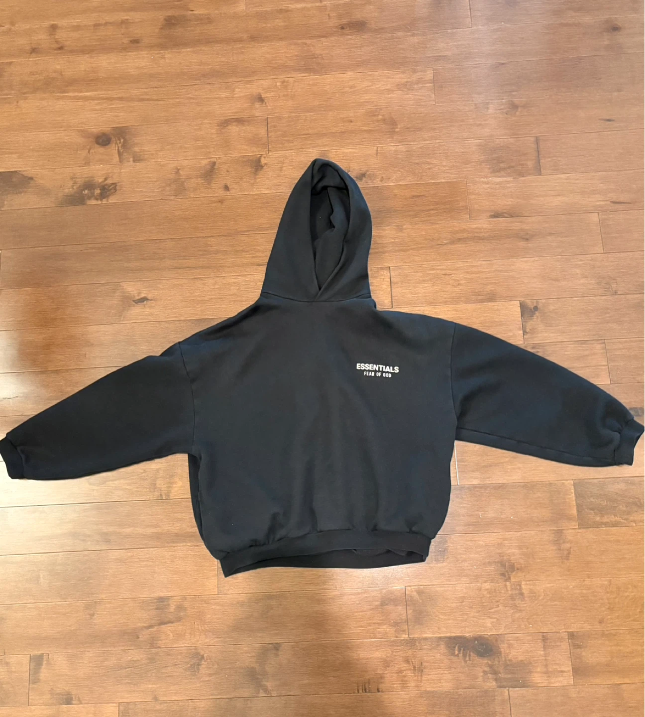 ESSENTIALS Fear of God Black Hoodie Size M