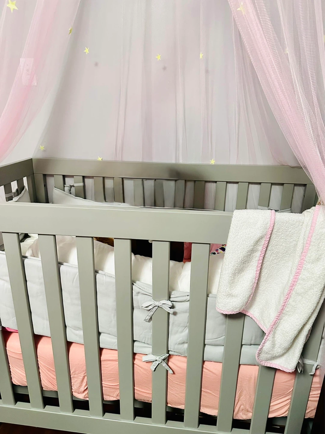 Grey Crib with Mattress