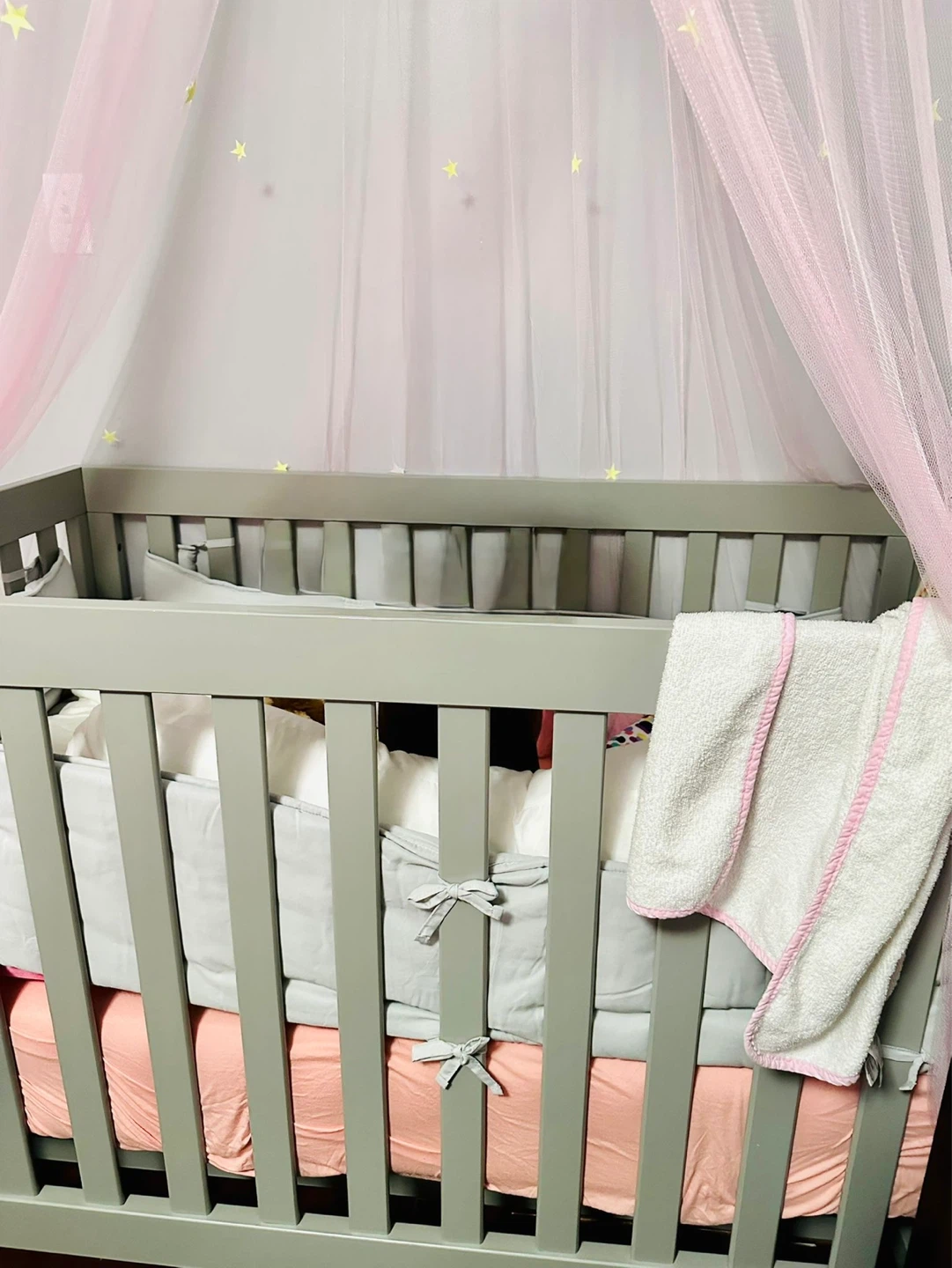 Grey Crib with Mattress - photo 2