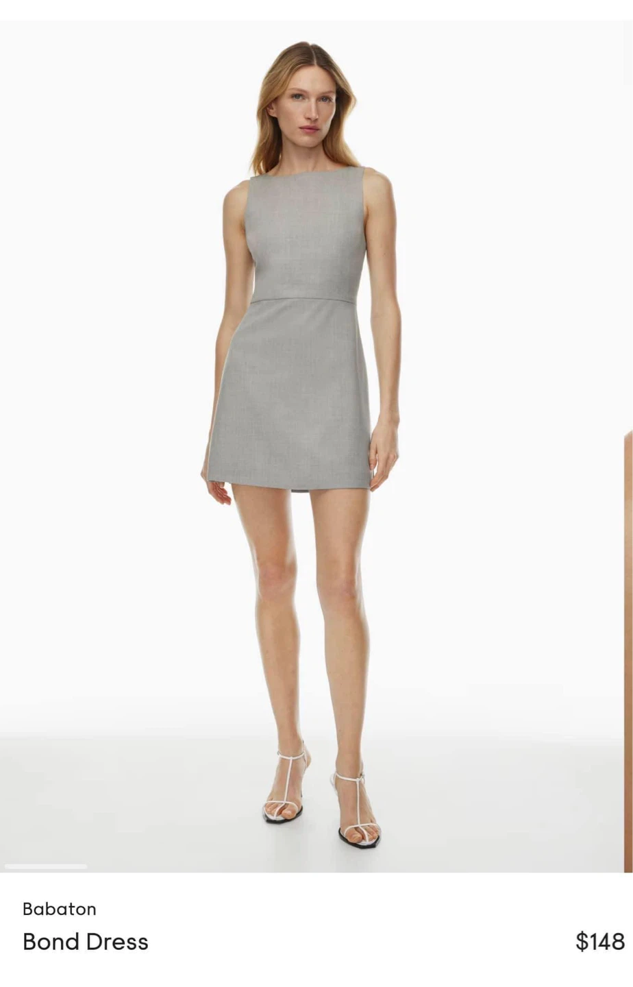 Babaton Grey Sleeveless Bond Dress Size 4 - photo 3