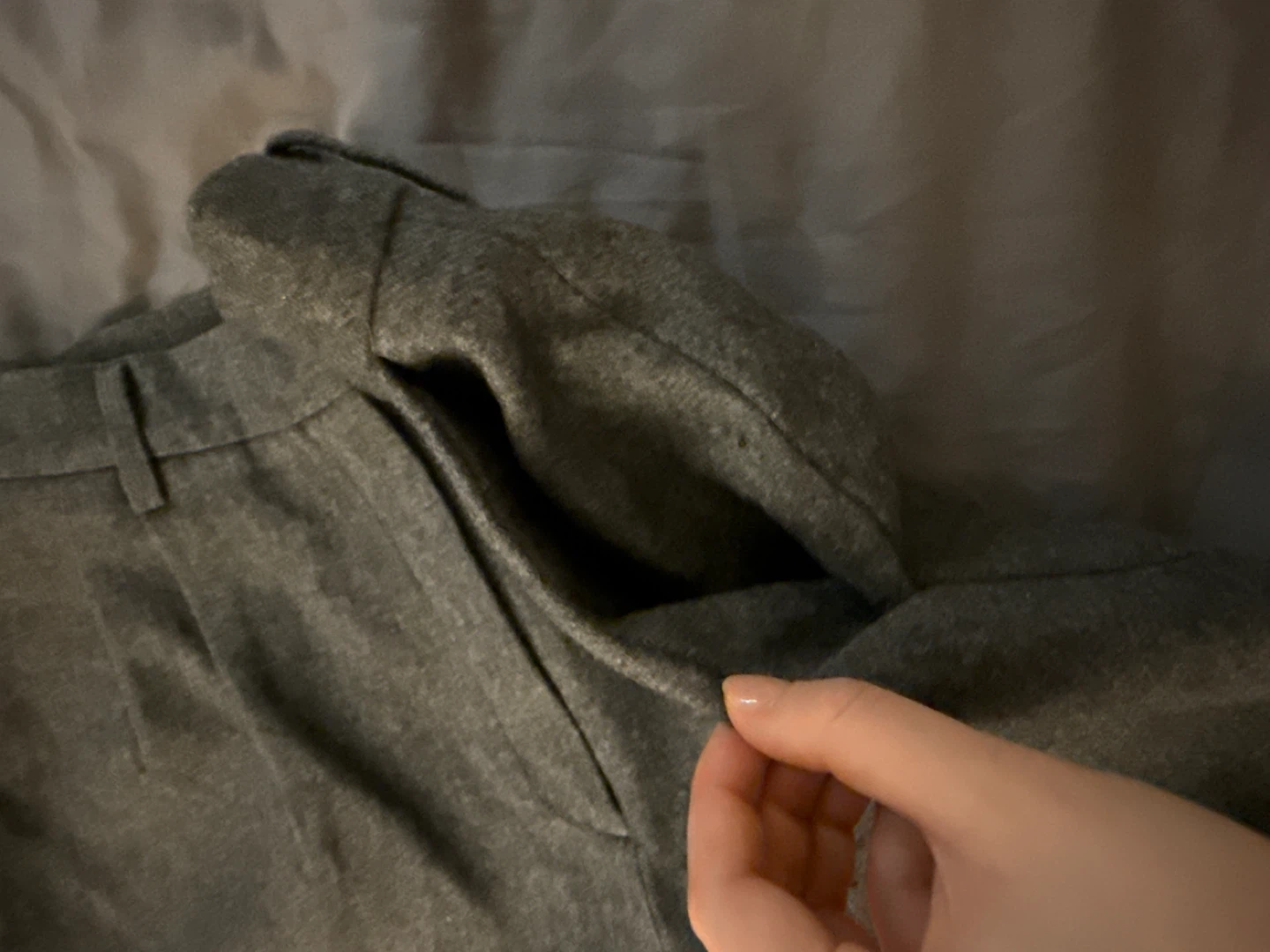 Grey 30% wool Wide Leg Trousers - photo 3