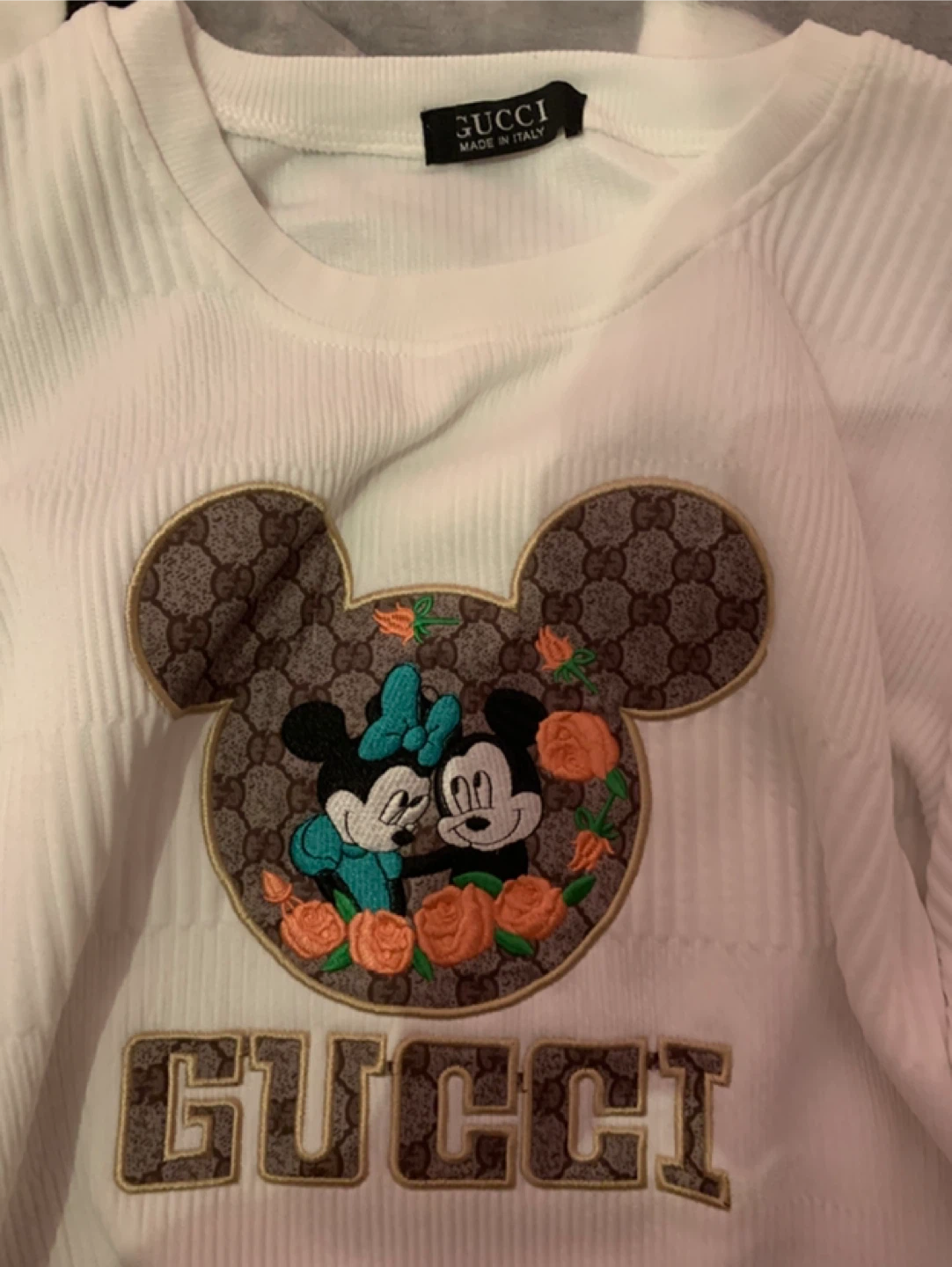 White Mickey & Minnie Mouse Sweatshirt - photo 2