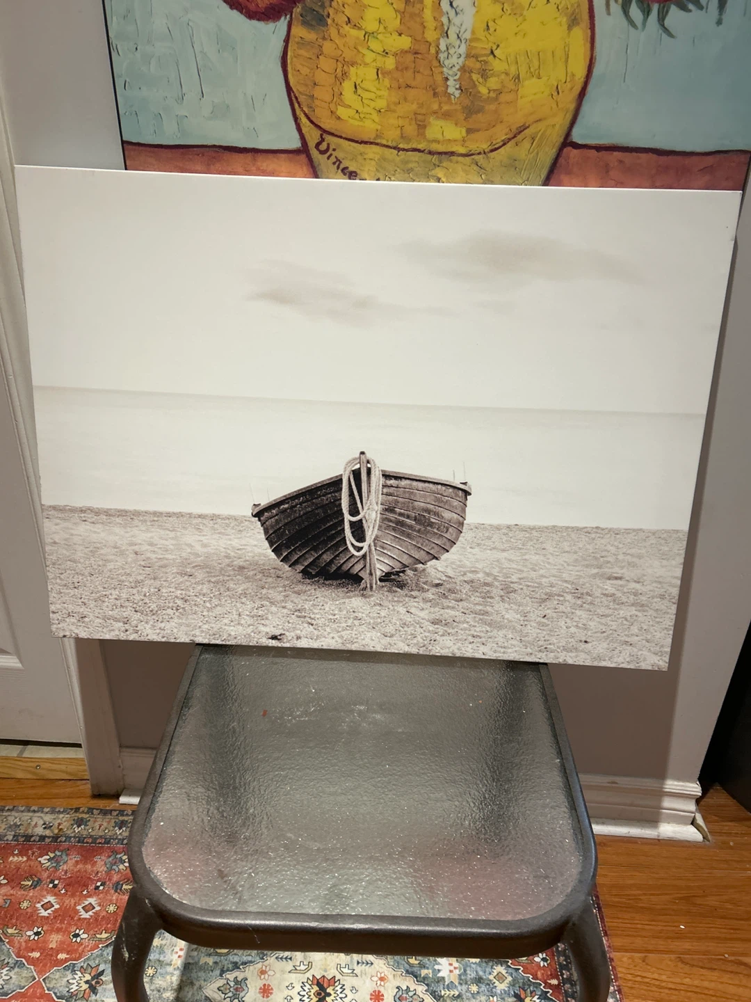 Canvas Print of a Rowboat on the Beach