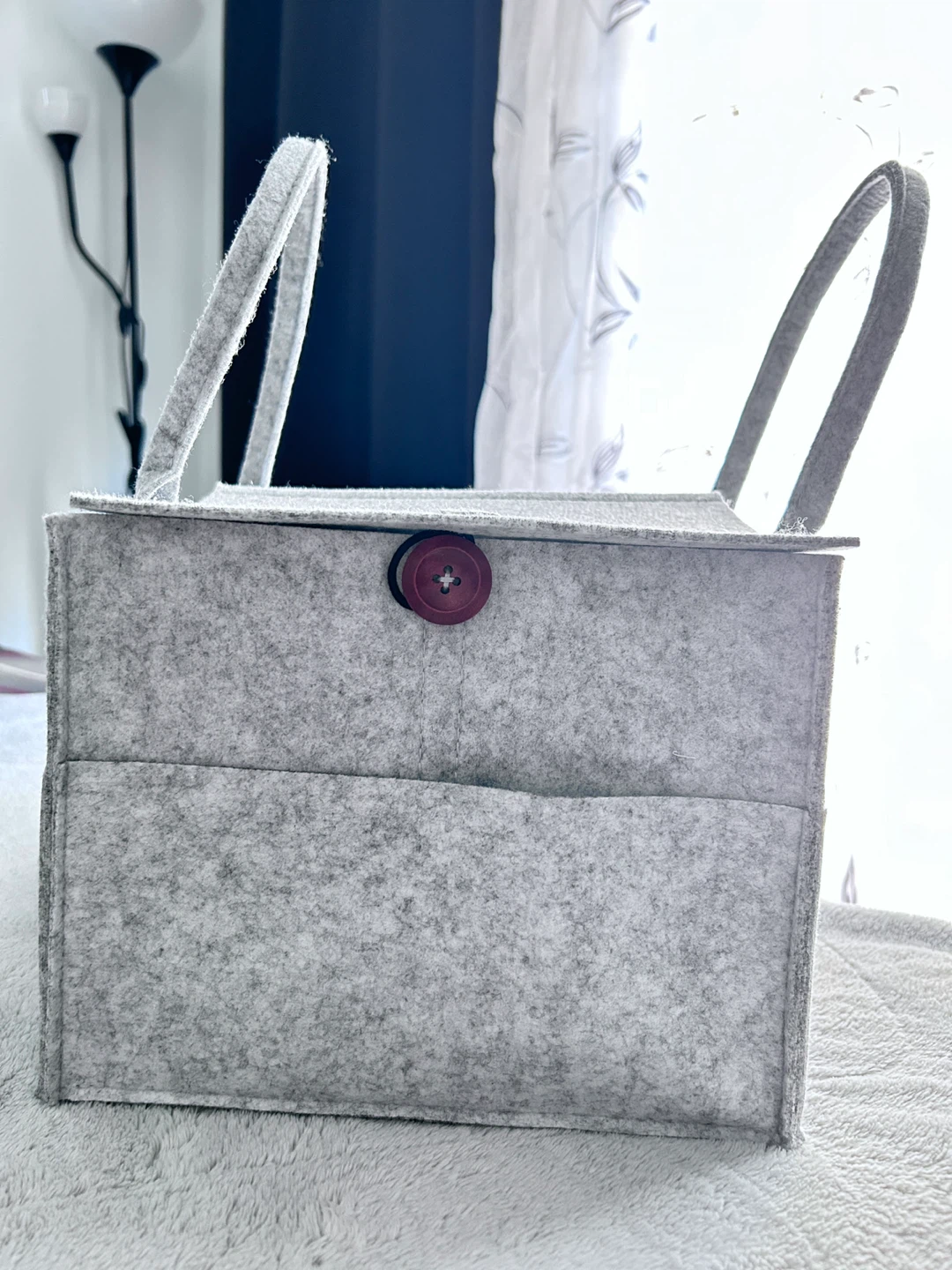 Grey Felt Storage Caddy Organizer Bag