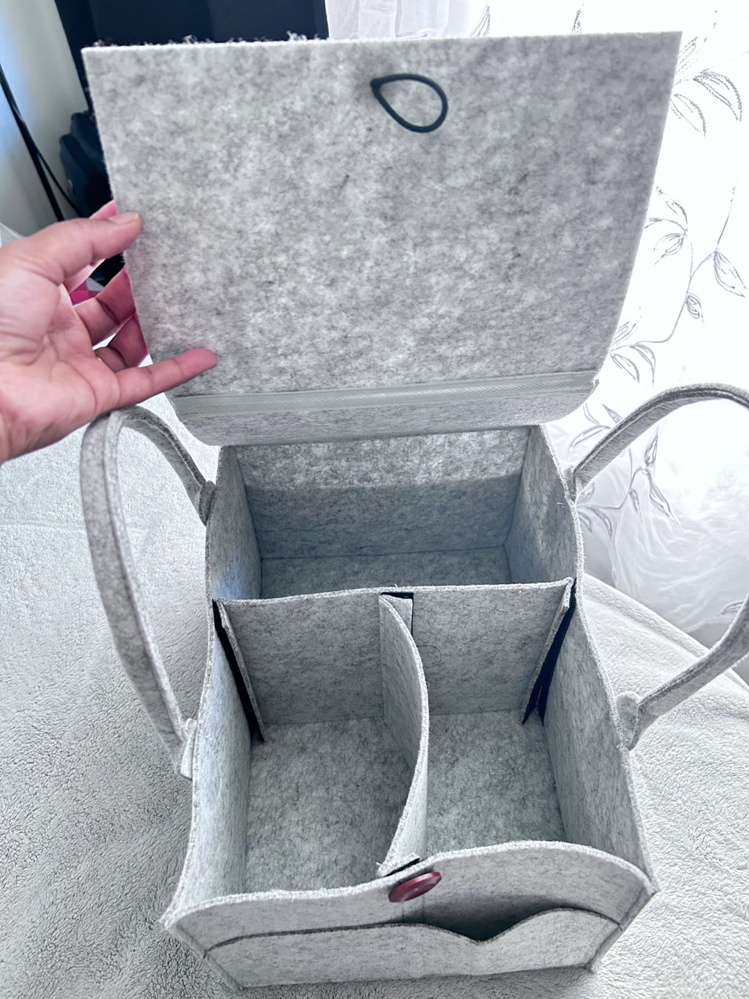 Grey Felt Storage Caddy Organizer Bag - photo 3