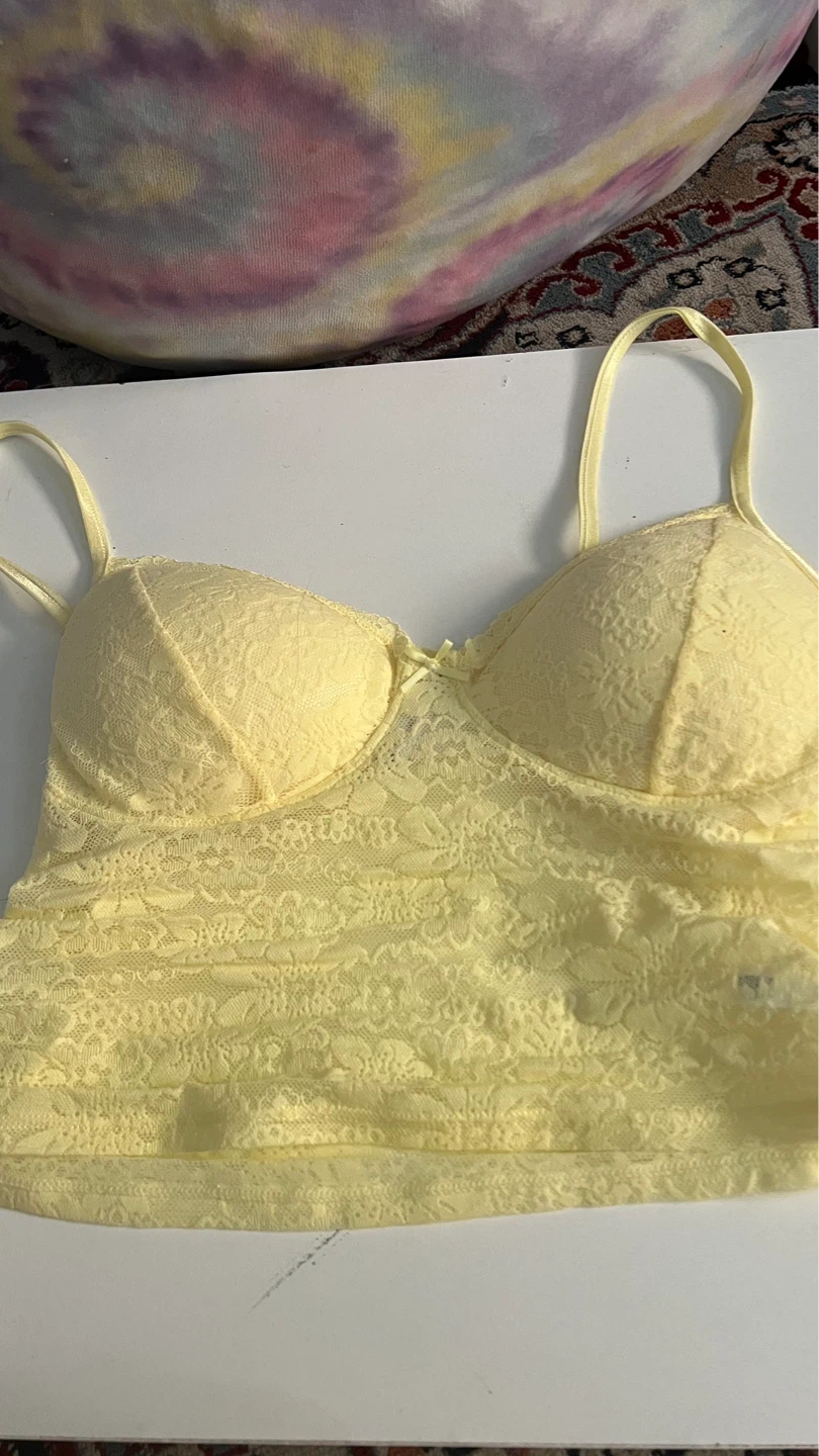 Yellow Lace Corset Top - Size S - photo 2