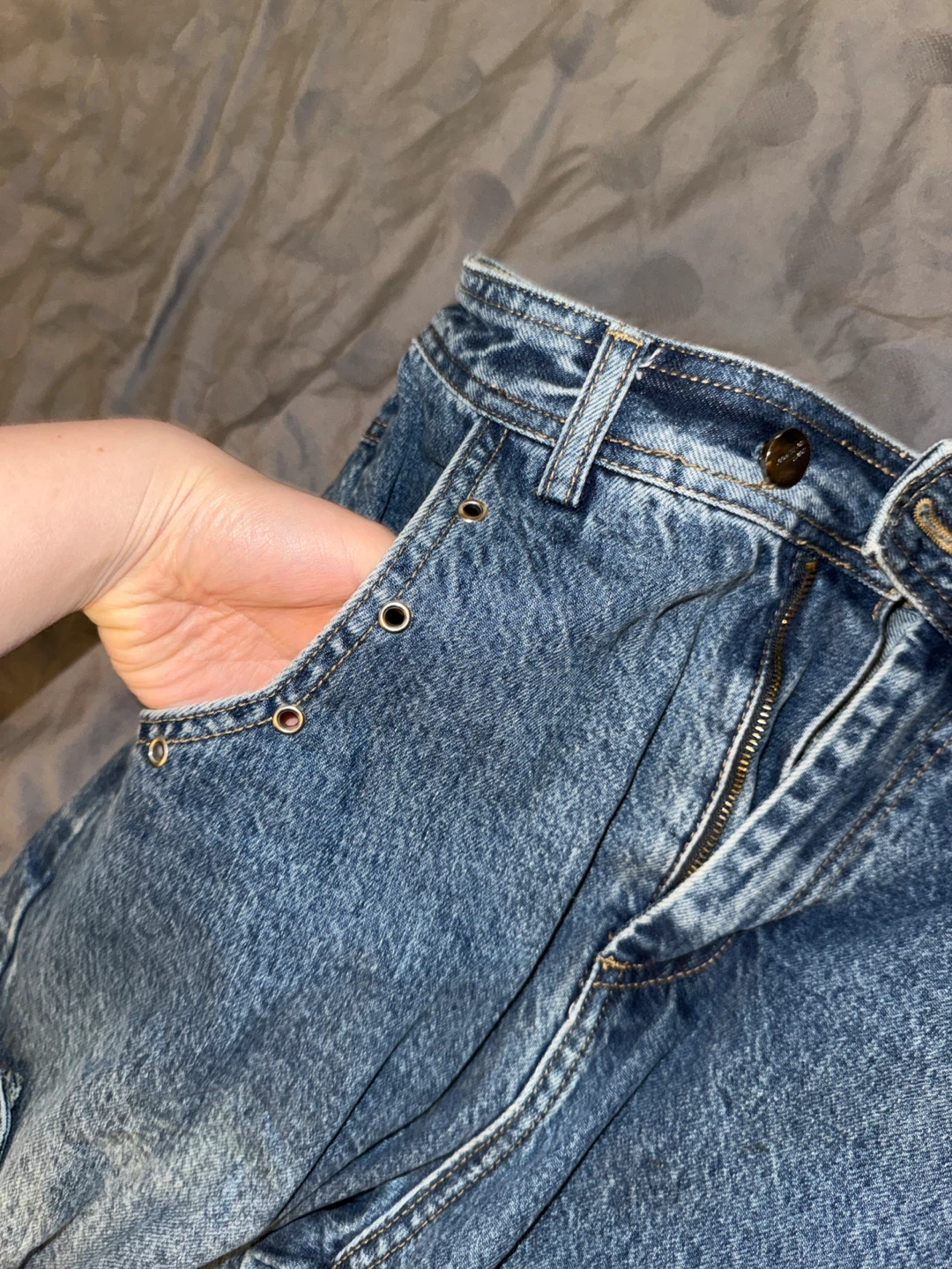 24ans Denim Jeans with Lace-Up and Zipper Details - photo 4