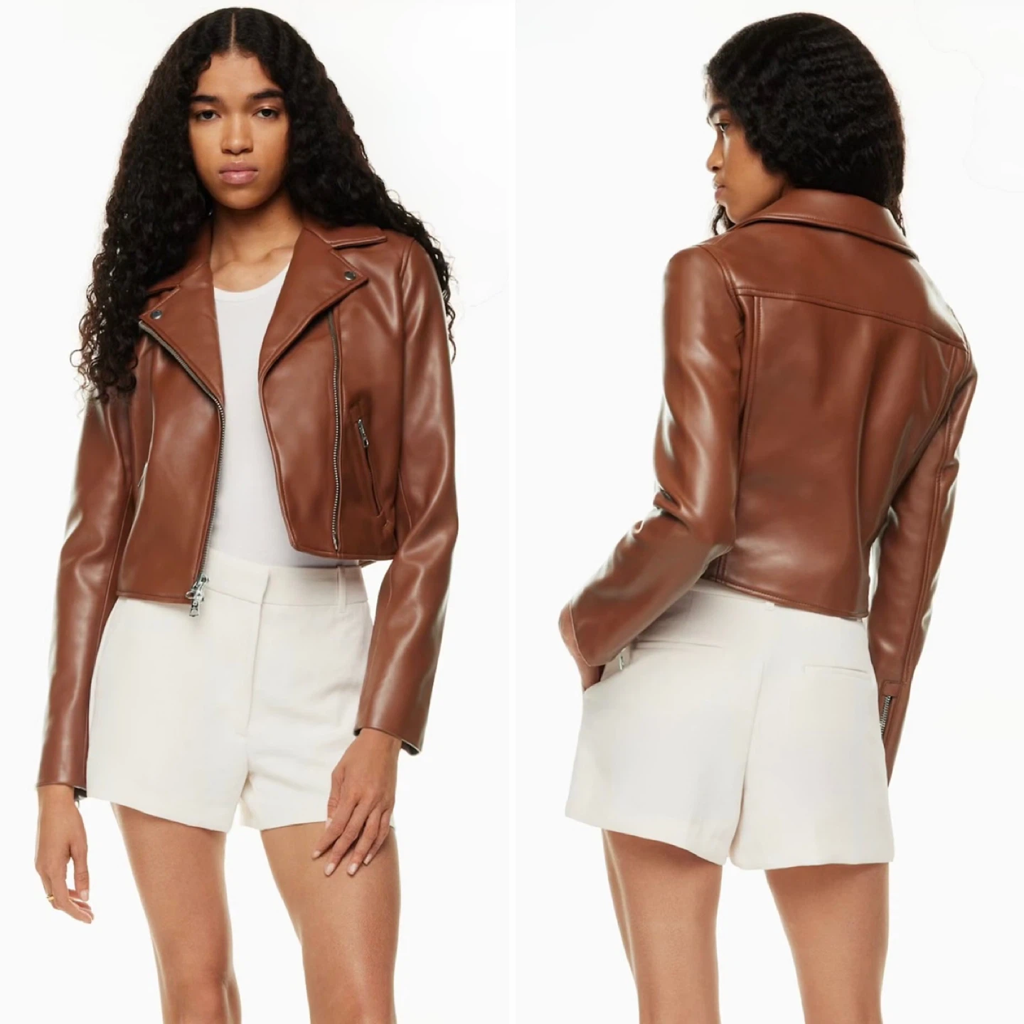 NEW Aritzia Wilfred Stunner Vegan Leather Moto Jacket