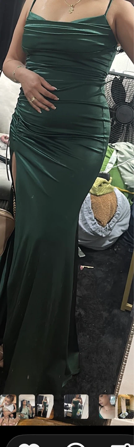 Women's Emerald Green Ruched Bodycon Dress
