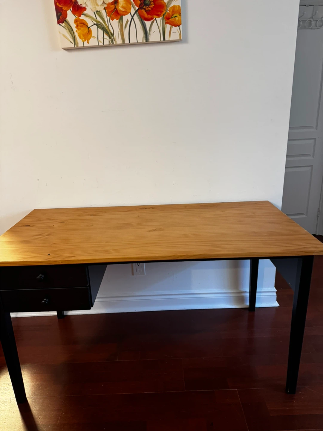 Solid Wooden Desk with 2 Drawers
