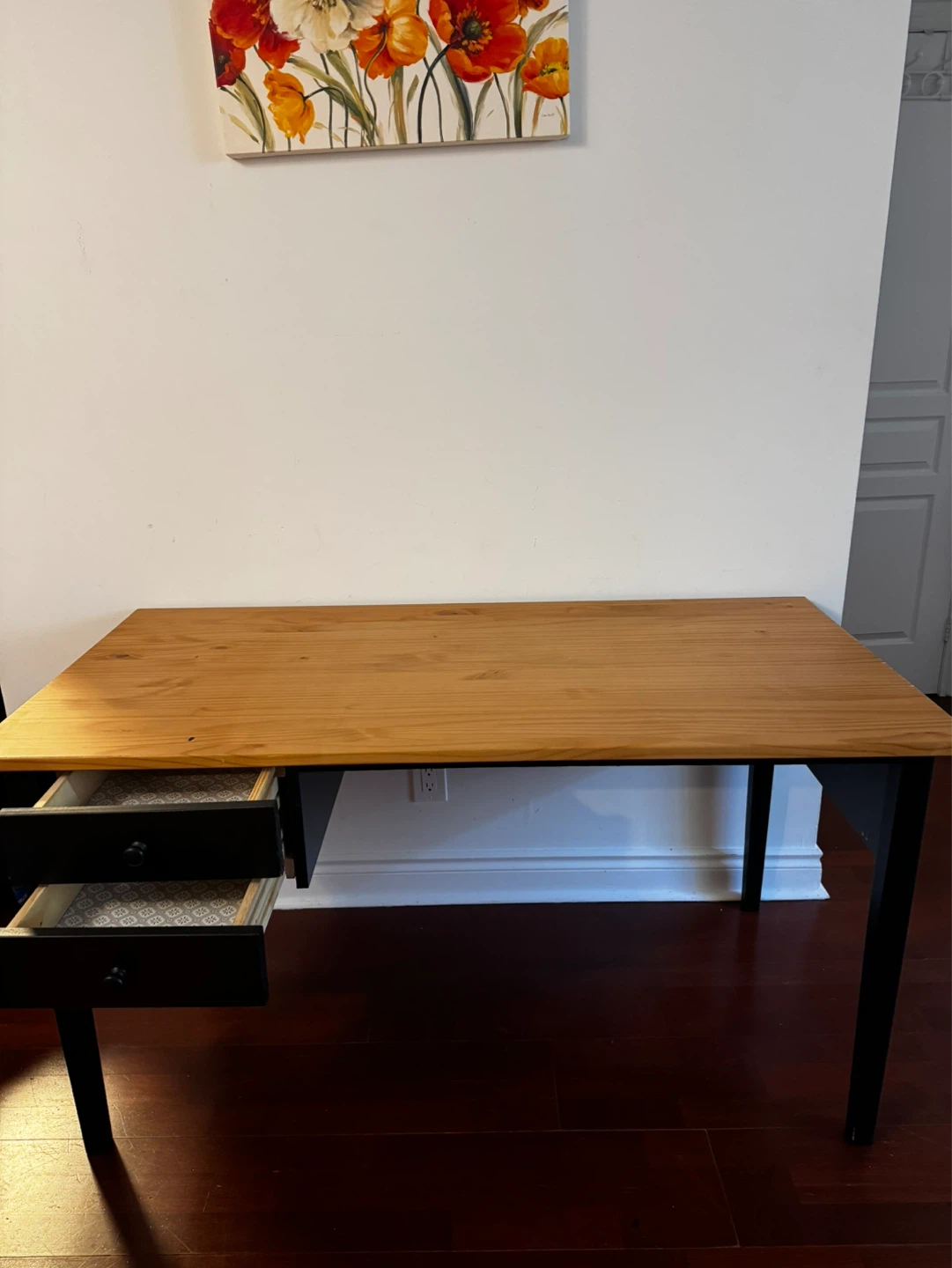 Solid Wooden Desk with 2 Drawers - photo 2