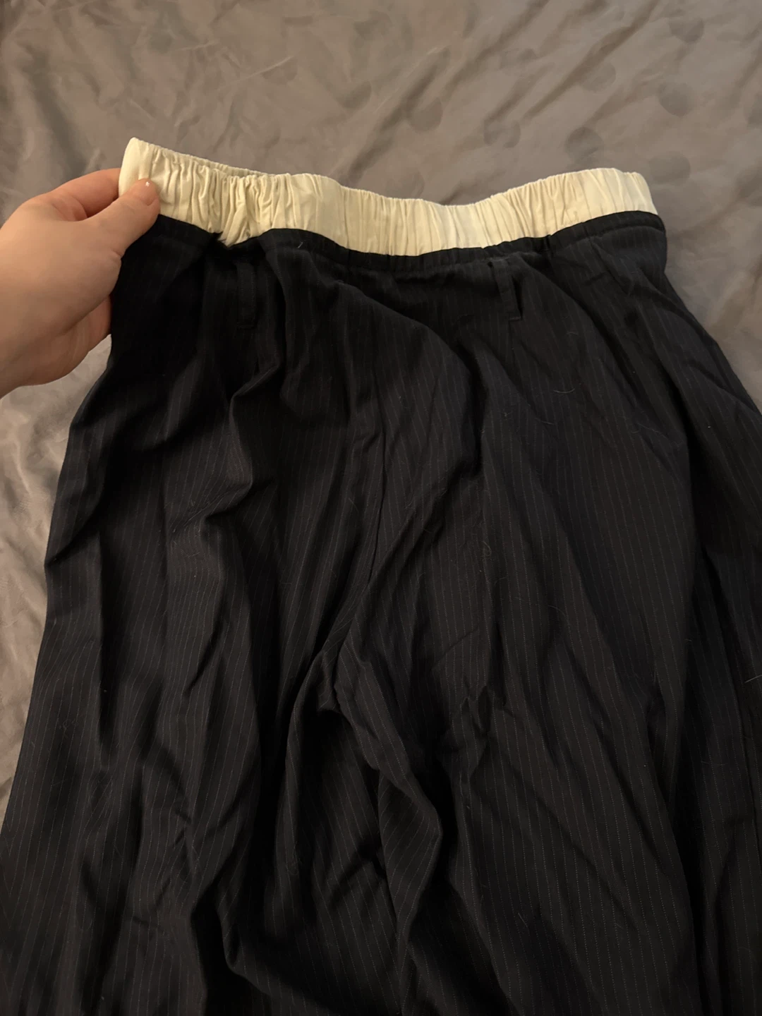 ZARA Black Pinstripe Wide Leg Pants - photo 3