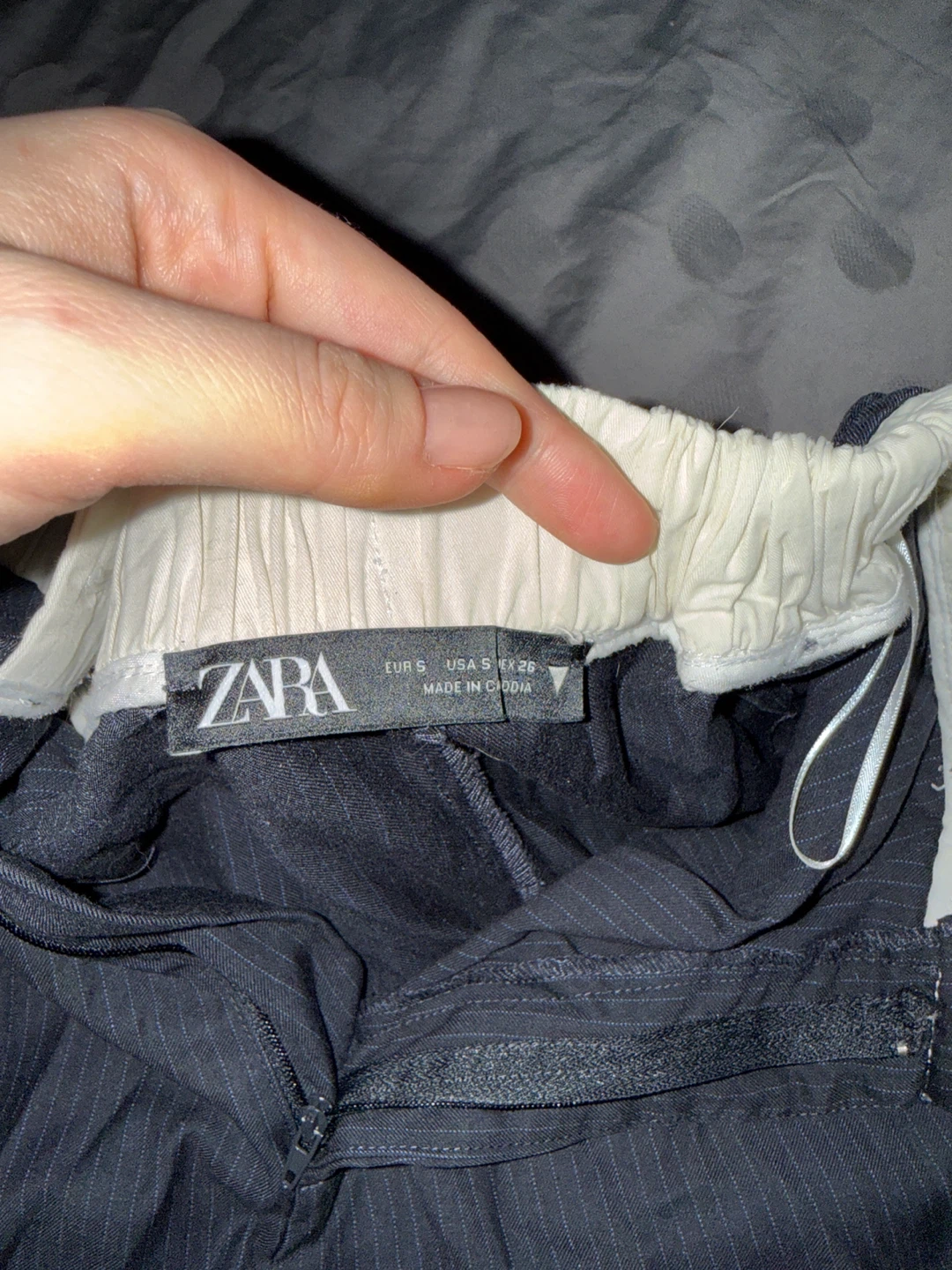 ZARA Black Pinstripe Wide Leg Pants - photo 2