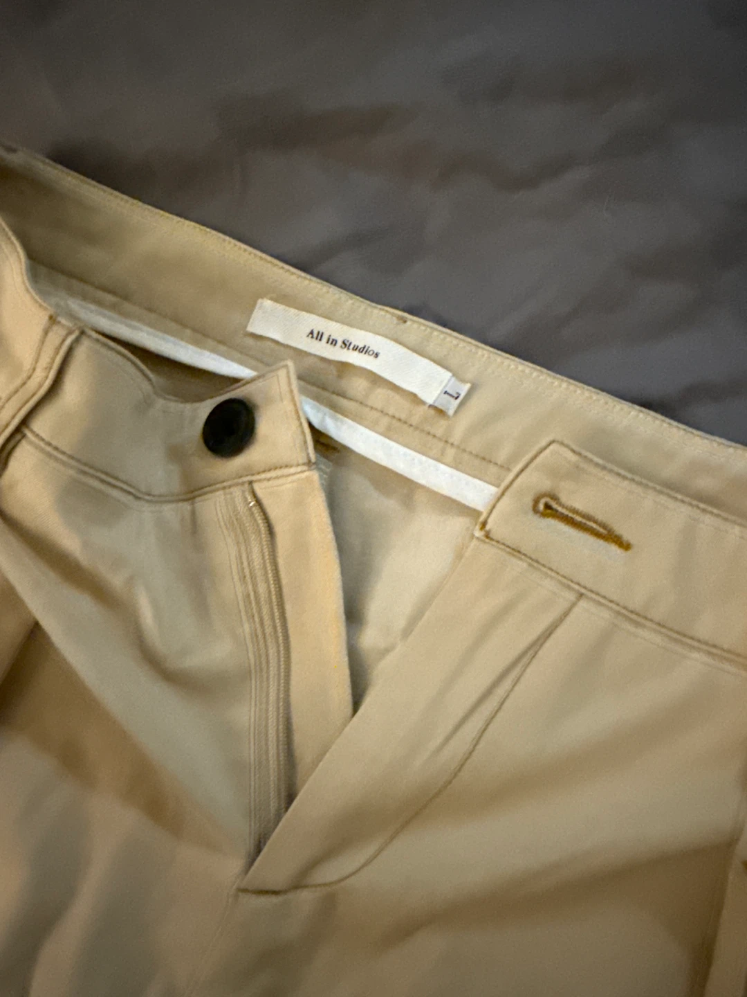 New All in Studios Beige Wide Leg Pants Size L - photo 3
